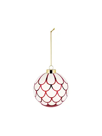 ALESSI | Weihnachtsbaumkugel 9cm DELIGHT Weiss/Rot | rot